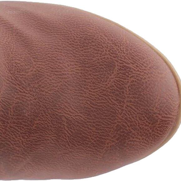 Faux Leather Buckle Detail Knee-High Equestrian-Inspired Fashion Riding Boots - Picture 8 of 8